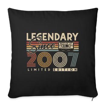 Legendary Since 2007 Vintage Retro Birthday - Sofa pillowcase 17,3'' x 17,3'' (45 x 45 cm) - black - Front