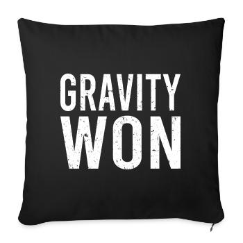Vintage Gravity Won drôle cassé bras jambe os - Housse de coussin décorative 45 x 45 cm - noir - Devant