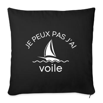 Je peux pas j'ai voile - Housse de coussin décorative 45 x 45 cm - noir - Devant