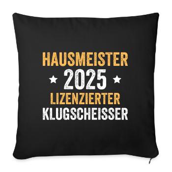 Concierge 2025 Smartass sous licence - Housse de coussin décorative 45 x 45 cm - noir - Devant