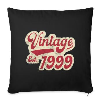 Vintage Est 1999 - Housse de coussin décorative 45 x 45 cm - noir - Devant