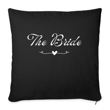 The bride cœur - Housse de coussin décorative 45 x 45 cm - noir - Devant