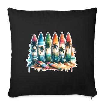 Surfen Surfer - Sofakissenbezug 45 x 45 cm - Schwarz - Vorne