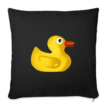 Cute rubber duck - Sofa pillowcase 17,3'' x 17,3'' (45 x 45 cm) - black - Front