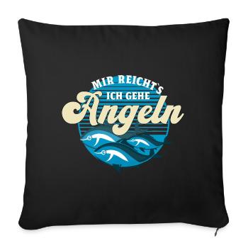 Angler Chaos Motiv Design Fischer angeln Geschenk - Sofakissenbezug 45 x 45 cm - Schwarz - Vorne