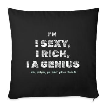 Boolean Joke – Funny Dev Tee - Sofa pillowcase 17,3'' x 17,3'' (45 x 45 cm) - black - Front