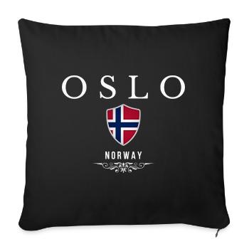 Oslo Norway, elegant and minimalist design - Sofa pillowcase 17,3'' x 17,3'' (45 x 45 cm) - black - Front