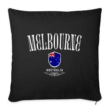Melbourne, Australie, design élégant et minimaliste - Housse de coussin décorative 45 x 45 cm - noir - Devant