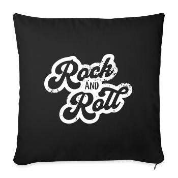 Conception de typographie rétro rock and roll - Housse de coussin décorative 45 x 45 cm - noir - Devant