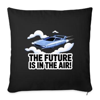 Retro Futuristic Flying Car Design - Sofa pillowcase 17,3'' x 17,3'' (45 x 45 cm) - black - Front