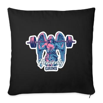 Heavenly Gains Neon Angel Fitness Design - Housse de coussin décorative 45 x 45 cm - noir - Devant