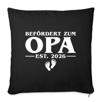 Promu au rang de grand-père 2026 Annoncer la grossesse - Housse de coussin décorative 45 x 45 cm - noir - Devant