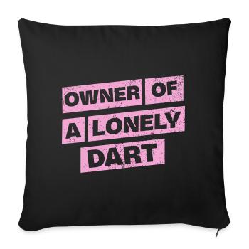 Fléchettes Chemise Sweat à capuche Propriétaire d’une fléchette solitaire - Housse de coussin décorative 45 x 45 cm - noir - Devant