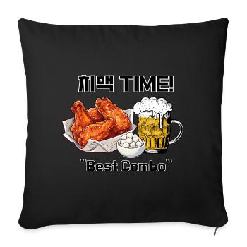 ChiMaek Time – Korean Chicken & Beer - Sofakissenbezug 45 x 45 cm - Schwarz - Vorne