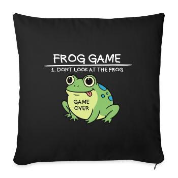 Froschspiel Schau nicht auf den Frosch Lustiger Fr - Sofakissenbezug 45 x 45 cm - Schwarz - Vorne