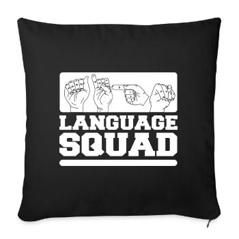ASL Sign Language Interpreter - Sofa pillowcase 17,3'' x 17,3'' (45 x 45 cm) - black - Front