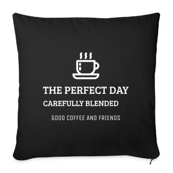 Journée parfaite Café et amis - Housse de coussin décorative 45 x 45 cm - noir - Devant