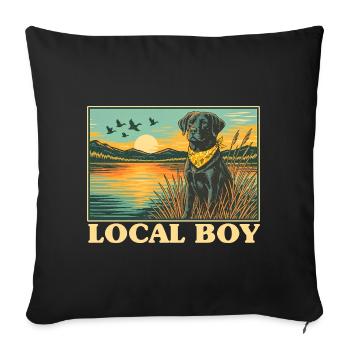 Local Boy Labrador Retriever Outdoor Hunting - Sofa pillowcase 17,3'' x 17,3'' (45 x 45 cm) - black - Front