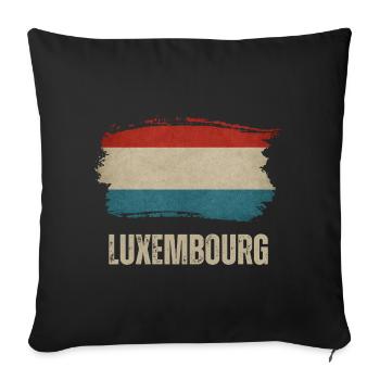 Drapeau du Luxembourg, j’adore le Luxembourg - Housse de coussin décorative 45 x 45 cm - noir - Devant