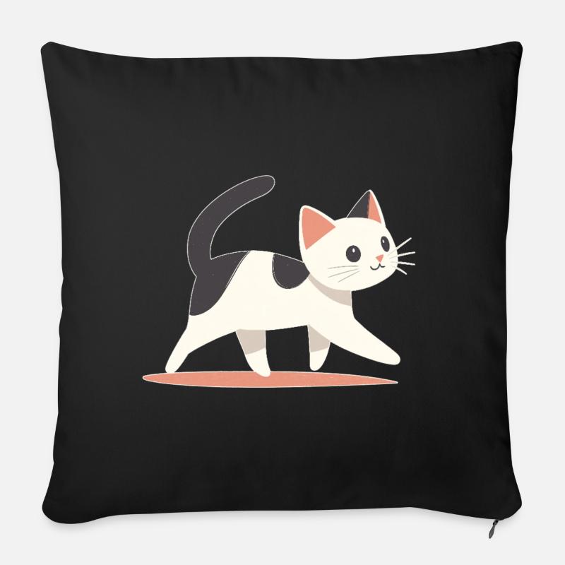 Katze - Sofakissenbezug 45 x 45 cm - Schwarz