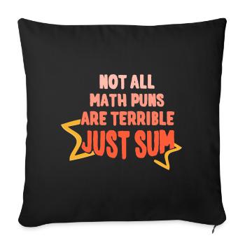Dicton mathématique amusant Professeur de mathématiques - Housse de coussin décorative 45 x 45 cm - noir - Devant