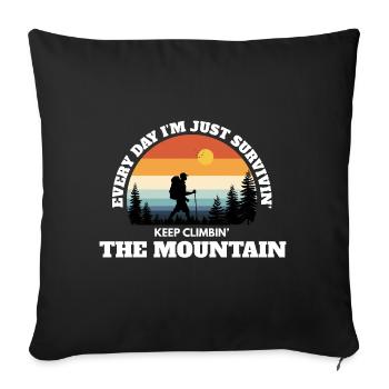 Weiter den Berg erklimmen – Deep Adventure Sunset - Sofakissenbezug 45 x 45 cm - Schwarz - Vorne