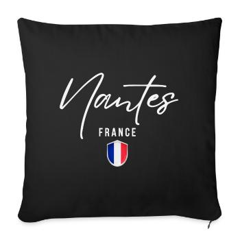 Nantes France, elegant design Nantes - Sofa pillowcase 17,3'' x 17,3'' (45 x 45 cm) - black - Front