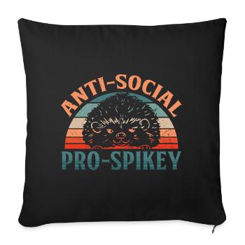 Igel Tag Hedgehog Day - Sofakissenbezug 45 x 45 cm - Schwarz - Vorne