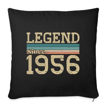 Légende depuis 1956 Anniversaire 1956 Vintage - Housse de coussin décorative 45 x 45 cm - noir - Devant