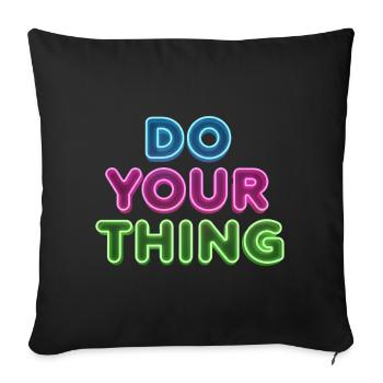 Lettrage au néon à la Faites Votre Truc - Housse de coussin décorative 45 x 45 cm - noir - Devant