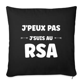 Jpeux pas j'suis au RSA - Housse de coussin décorative 45 x 45 cm - noir - Devant