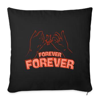 Forever Friendship – Hands Connect Hearts - Sofa pillowcase 17,3'' x 17,3'' (45 x 45 cm) - black - Front