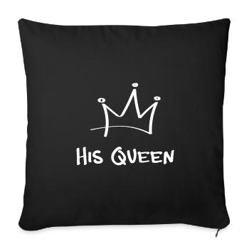Her King – His Queen | Timeless Couple Statement - Sofa pillowcase 17,3'' x 17,3'' (45 x 45 cm) - black - Front