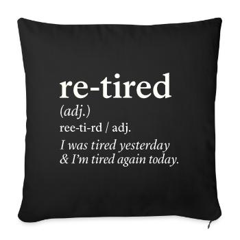 Retirement Pension Definition Retiree Humor Funny - Sofa pillowcase 17,3'' x 17,3'' (45 x 45 cm) - black - Front