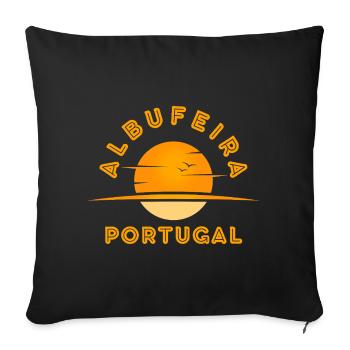 Albufeira Portugal Sunset Logo - Sofa pillowcase 17,3'' x 17,3'' (45 x 45 cm) - black - Front