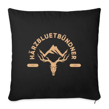 Härzbluetbündner - Housse de coussin décorative 45 x 45 cm - noir - Devant