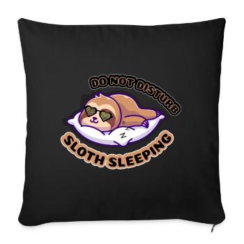 Do Not Disturb Sloth Sleep - Sofa pillowcase 17,3'' x 17,3'' (45 x 45 cm) - black - Front