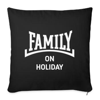 Famille en vacances (Vacances en famille / Concave / W) - Housse de coussin décorative 45 x 45 cm - noir - Devant