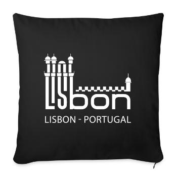 Lisbon Portugal Belém Tower Portuguese Tourists - Sofa pillowcase 17,3'' x 17,3'' (45 x 45 cm) - black - Front