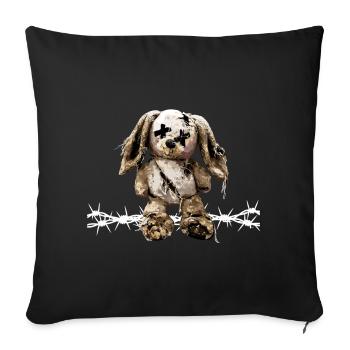Dark Aesthetics Stuffed Bunny Soft Toy Barbed Wire - Sofa pillowcase 17,3'' x 17,3'' (45 x 45 cm) - black - Front