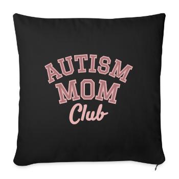 Autism Mom Club Retro Varsity Design - Sofa pillowcase 17,3'' x 17,3'' (45 x 45 cm) - black - Front