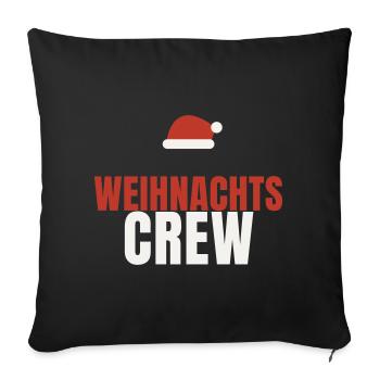 Weihnachts Crew Weihnachtsmütze Familie Team Fest - Sofakissenbezug 45 x 45 cm - Schwarz - Vorne