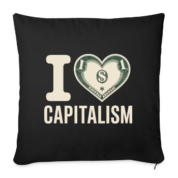 I Love Capitalism Unternehmer Aktien Kapitalismus - Sofakissenbezug 45 x 45 cm - Schwarz - Vorne