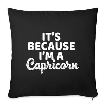 Zodiac sign Capricorn - Sofa pillowcase 17,3'' x 17,3'' (45 x 45 cm) - black - Front