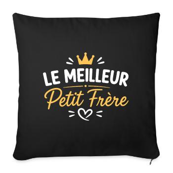 Meilleur Petit Frère Couronné - Housse de coussin décorative 45 x 45 cm - noir - Devant