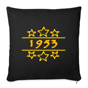Year 1953 - Sofa pillowcase 17,3'' x 17,3'' (45 x 45 cm) - black - Front