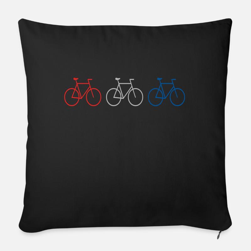 3 vélos - Housse de coussin décorative 45 x 45 cm - noir