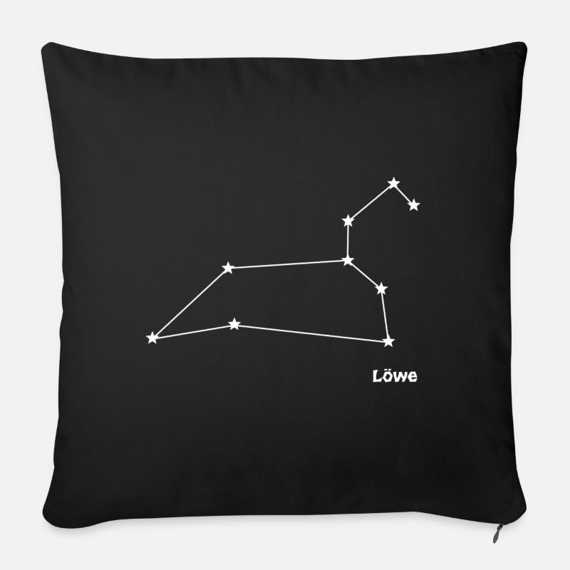 Sternzeichen Löwe - Sofakissenbezug 45 x 45 cm - Schwarz