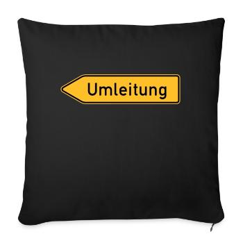 Umleitung Links - Sofakissenbezug 45 x 45 cm - Schwarz - Vorne