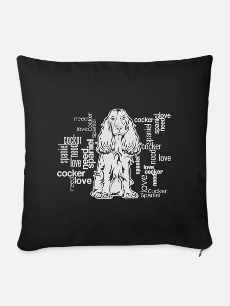 COCKER SPANIEL LOVE - Sofakissenbezug 45 x 45 cm - Schwarz